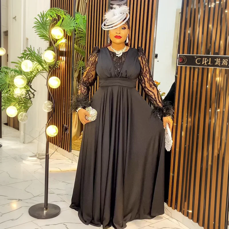 Abiti africani per donna Taglie forti Dashiki Abito lungo maxi con paillettes Elegante abito da sera da sposa musulmano turco Abiti africani