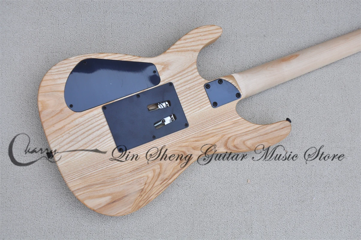 Natural Color Electric guitar Ash body Maple neck tremolo bridge HSH pickup Maple fingerboard color inset black tuner