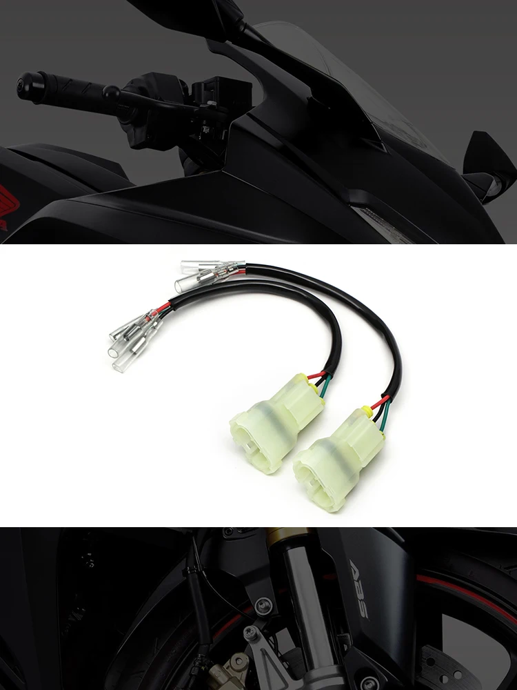 For Honda VTEC 3 Wires Turn Signal Connectors Adapter Plug Indicator Wiring Power Supply Connecting Line Motorcycle Accessories