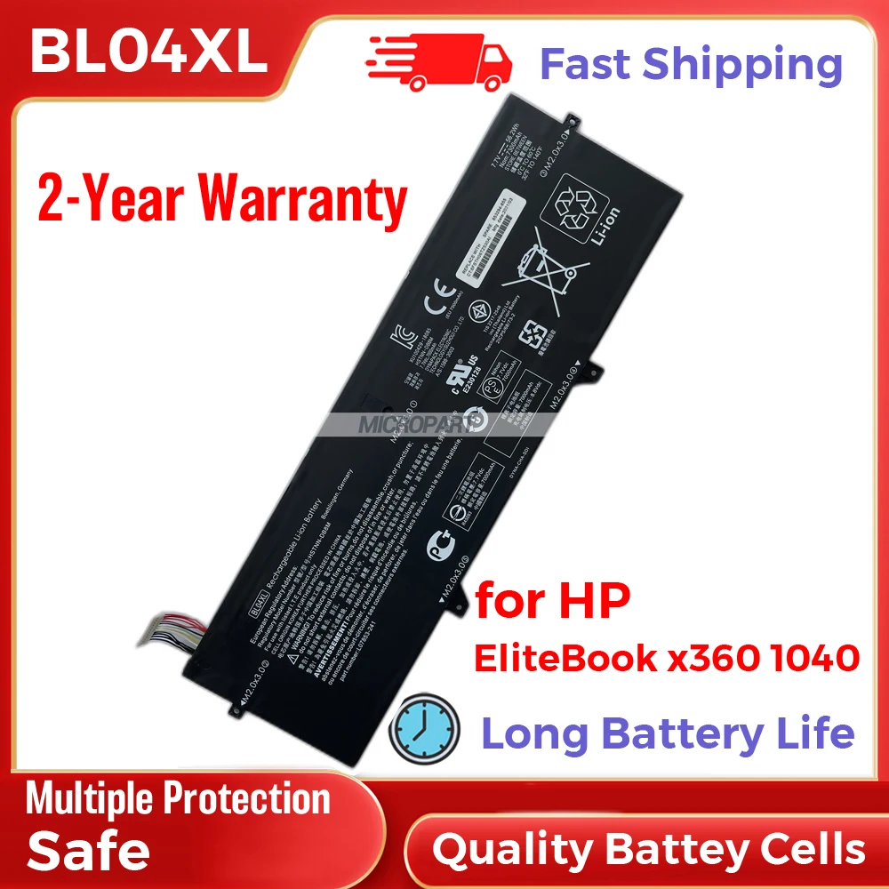 

HP BL04XL L07853-241 HSTNN-DB8M Laptop Battery Replacement for EliteBook x360 1040 Long Battery Life Li-ion 56.2Wh 7.7V