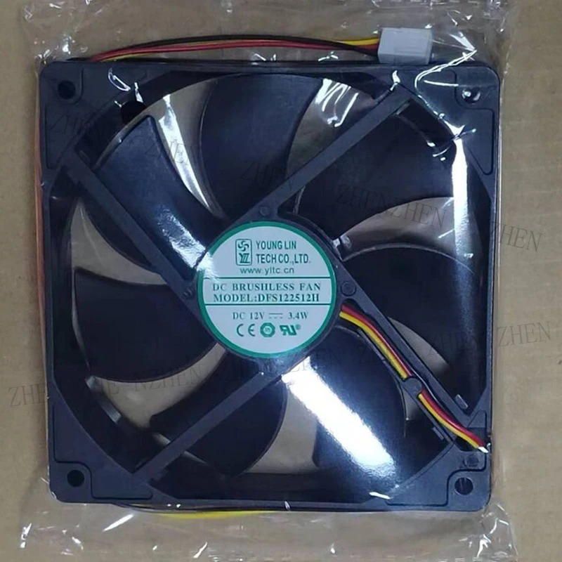 S New for Yonglin DFS122512H 12V 3.4W 3-Wire chassis Cooling Fan#QW