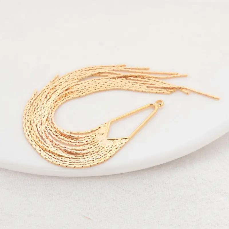 125MM 14K Gold Color Brass Chain Tassel Charms Pendants High Quality Jewelry Making Supplies Diy Findings
