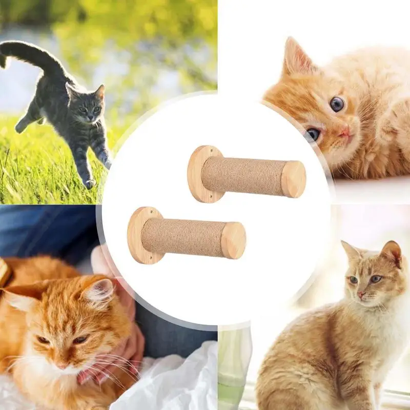 

Настенная полка для кошек с двумя ступеньками, 2 шт., деревянная лестница, стабильные и безопасные настенные полки для кошек для игр, скалолазания, товары для домашних животных