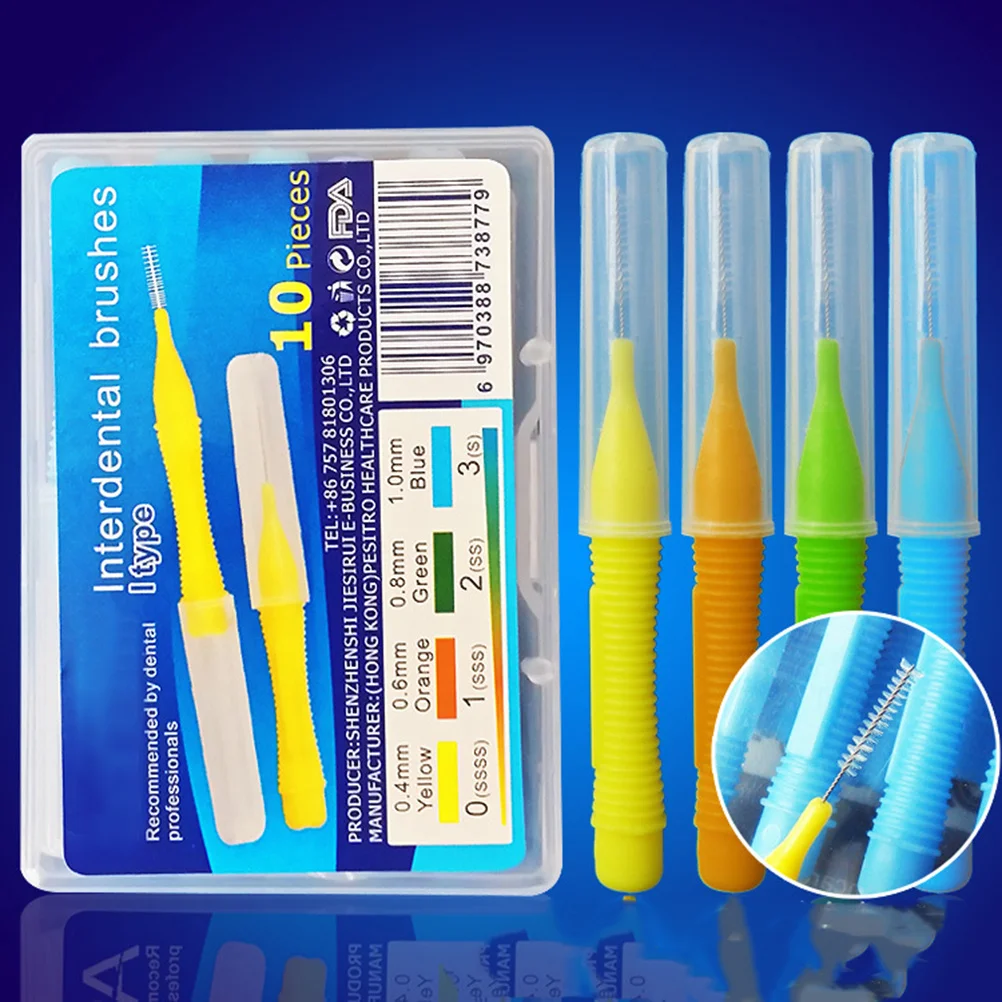 10 قطعة فرش بين الأسنان 0.45 مللي متر يختار الأسنان لتنظيف بين الأسنان المحمولة أداة العناية بالفم الخيط فرشاة مزيل الحطام الغذائي #3