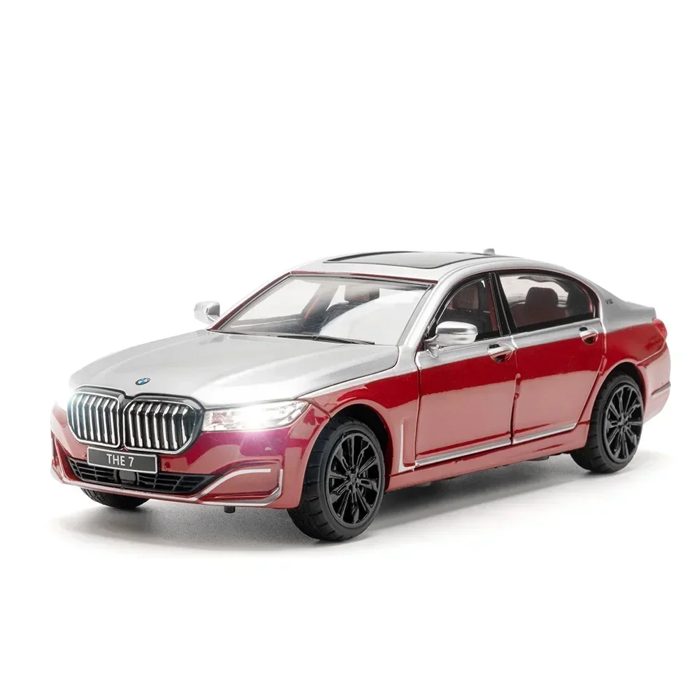 1:24 BMW THE 7 760LI, высокая имитация литья под давлением, модель автомобиля из металлического сплава, звуковой свет, коллекция детских игрушек, подарки