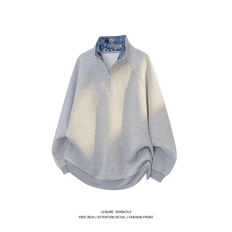 Spring Autumn Outdoor Sports Running Fitness Leisure Stand up Collar Hoodie Loose Comfortable Couple Trendy Versatile Sweatshirt