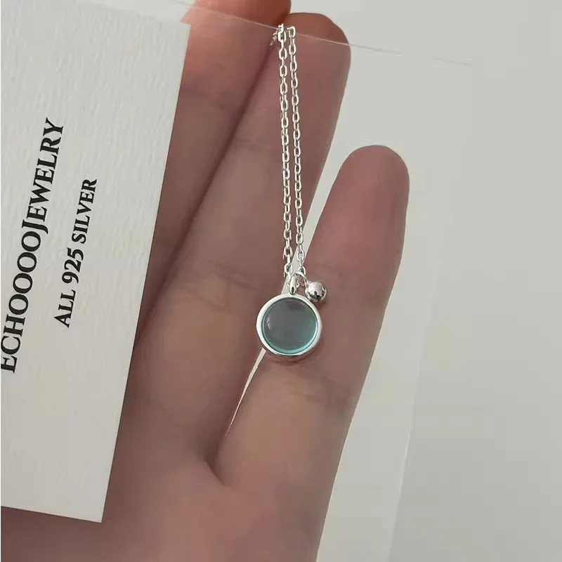 XIYANIKE Summer Blue Crystal Pendant Necklace For Women Girl Luxury Fashion New Jewelry Lady Gift Party Wedding collier femme