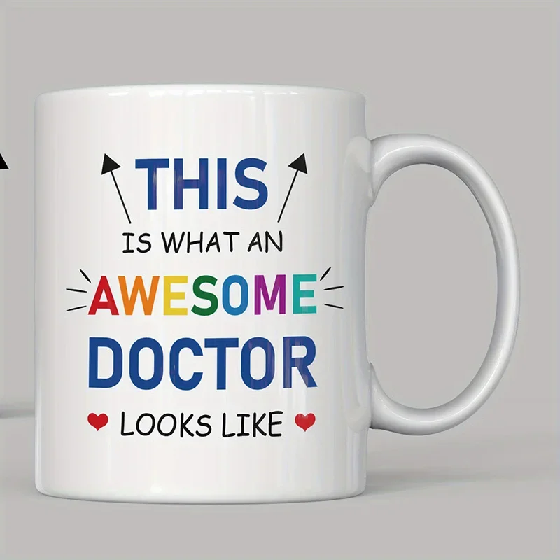 Doctor Appreciation Coffee Mugs Ceramic Double-sided Design Novelty Tea Cups Drinkware Home Decor Holiday Gift Eco-Friendly