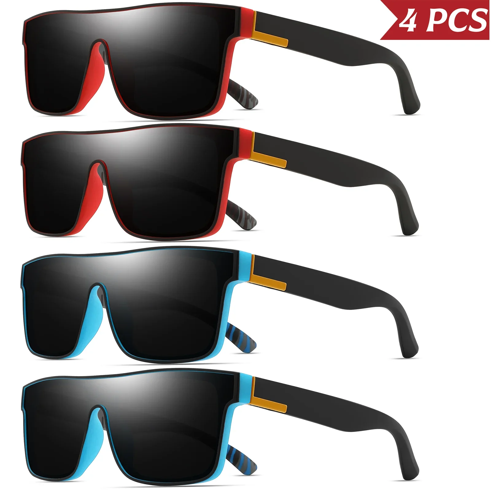 4Pcs/Set 2026 Fashion Style Sunglasses UV400 Outdoor Sports Glasses for Men Women Cycling Climbing Fishing Hiking Running Travel