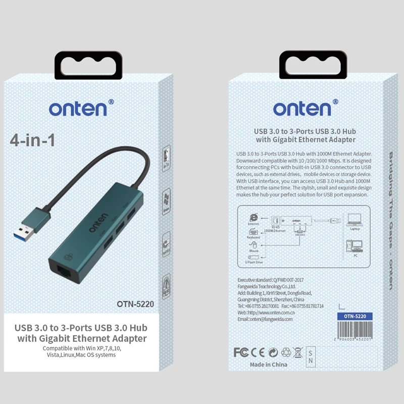 Gigabit USB3.0 HUB USB naar Ethernet adapter RJ-45 LAN Adapter Plug en Play 10/100/1000 mbps docking station Splitter Converter