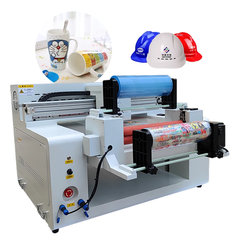 Low Cost 6050 Uv Flatbed Printer Mug Bottle Cans Phone Case Printing Machine Uv Flat And Roll Printer Xp600 I3200