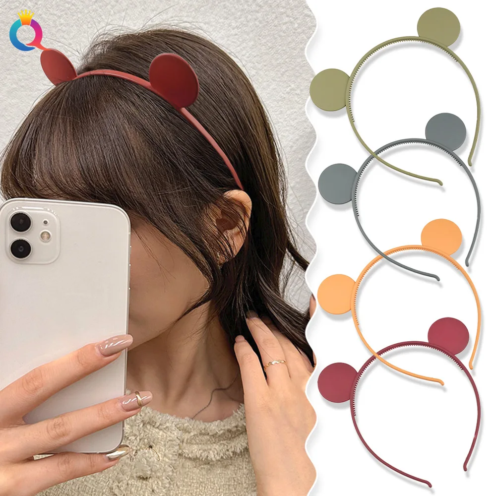 2023 Frosted Plastic Cat Ear Hairbands Headband Scrunchie Women Girls Hair Head Hoop Bands Accessories Headdress Headwear Holder