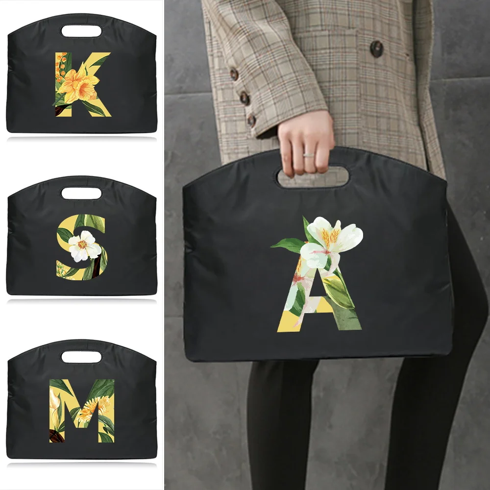 

Деловая сумка-портфель большой вместимости, серия «Цветочный узор», простая и портативная, для офиса и хранения документов