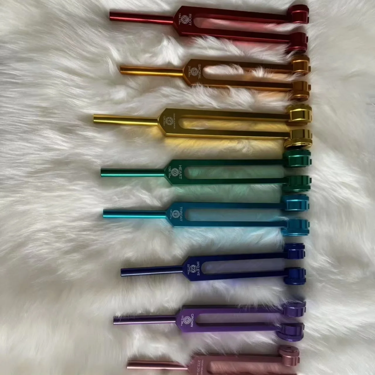 Aluminium Alloy Chakra Tuning Fork Set for Sound Healing Therapy Yoga Meditation Sound Bath