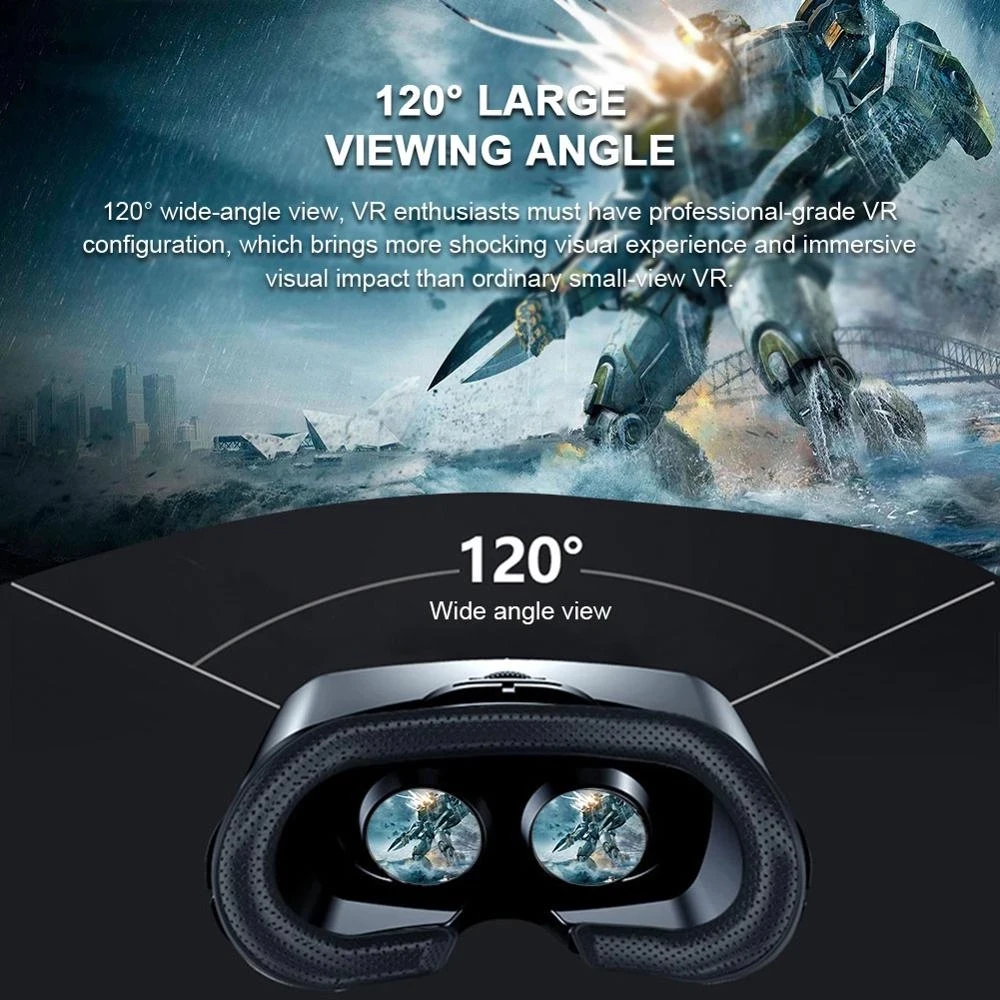VRG Pro VR Glasses Virtual Reality Headset Devices Viar 3D Helmet Goggles Lenses Smart For Smartphone Cell Phone Game Mobile Set