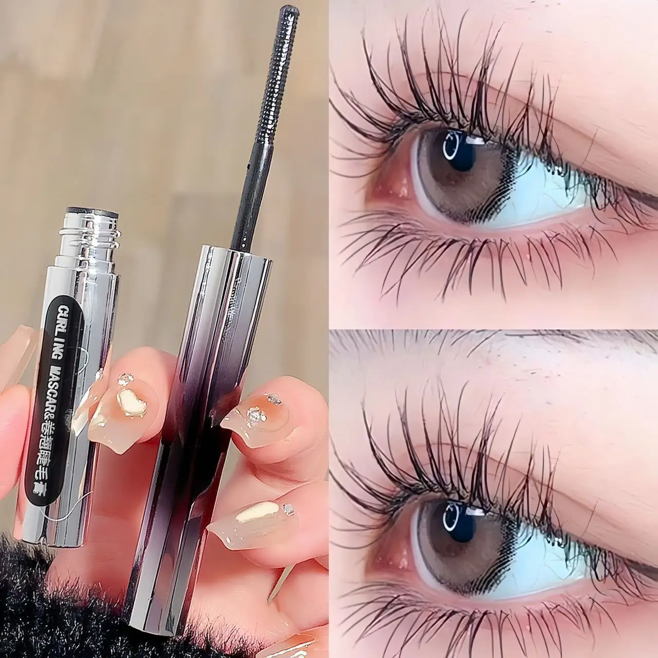 Black Metal Bar Type Head Mascara 3D Lengthens Eyelashes Extra Volume Waterproof Natural Lashes Female Makeup Korean Cosmetics