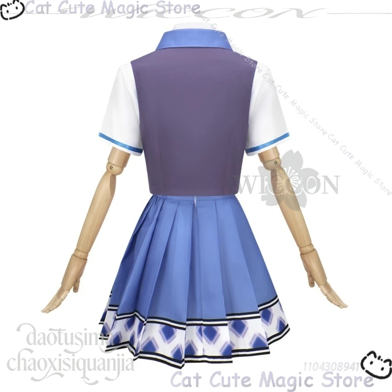 Шион Янги Косплей Galgame Sweet Girlfriend 2 отличаマカノ2 Японская школьная форма JK Y2K Kawai Синий жилет Мини-платье Navidad Carnaval