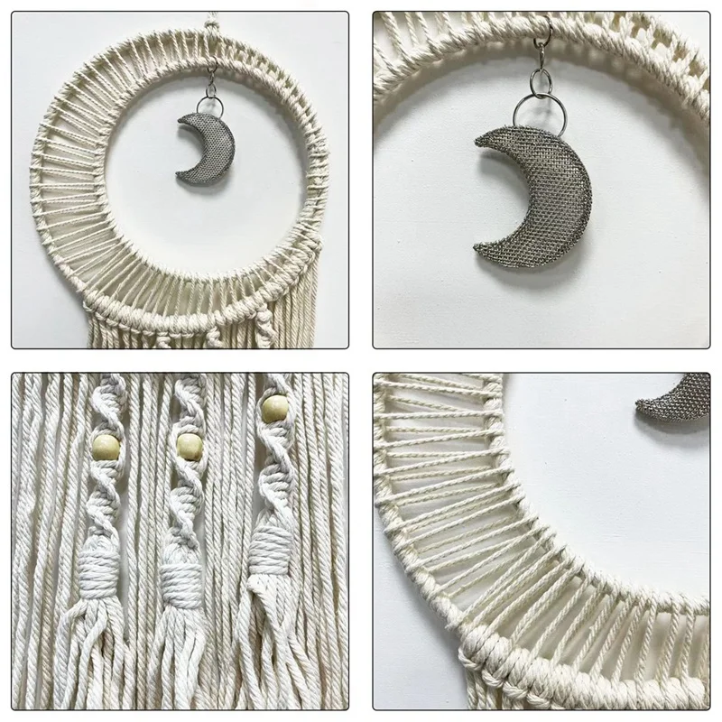 Macrame Moon Dream Catchers Wall Hanging Decor Dream Catcher Handmade Home Bedroom Decoration image 5