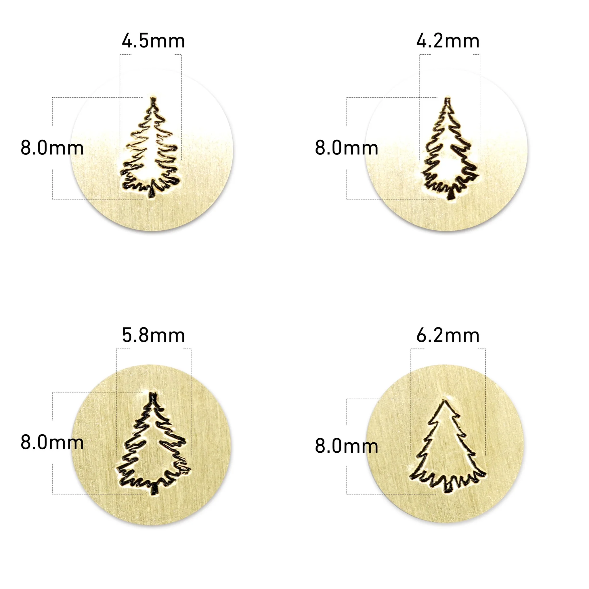 Metal Stamping Kit Stamps Jewelry Making Supplies - Fir Trees Metal Design Stamp (8mm)