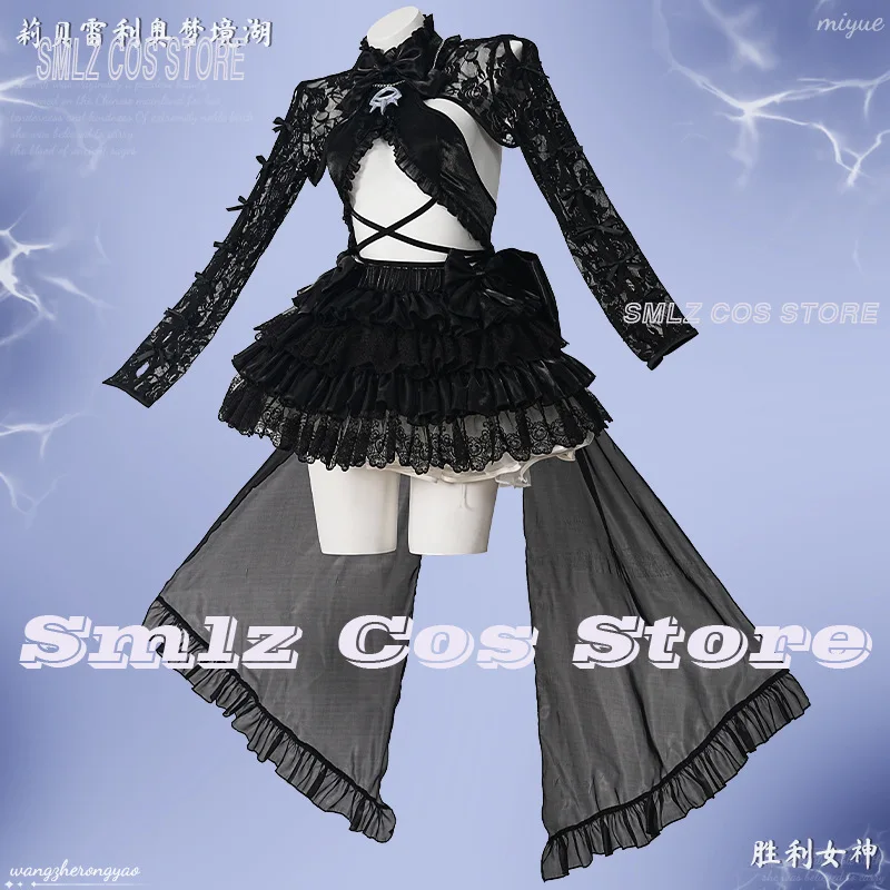 Liberalio Cosplay Game Goddess NIKKE Costume Woman Jellyfish Black Sexy Lace Top Skirt Outfit Set Halloween Party Play view 4