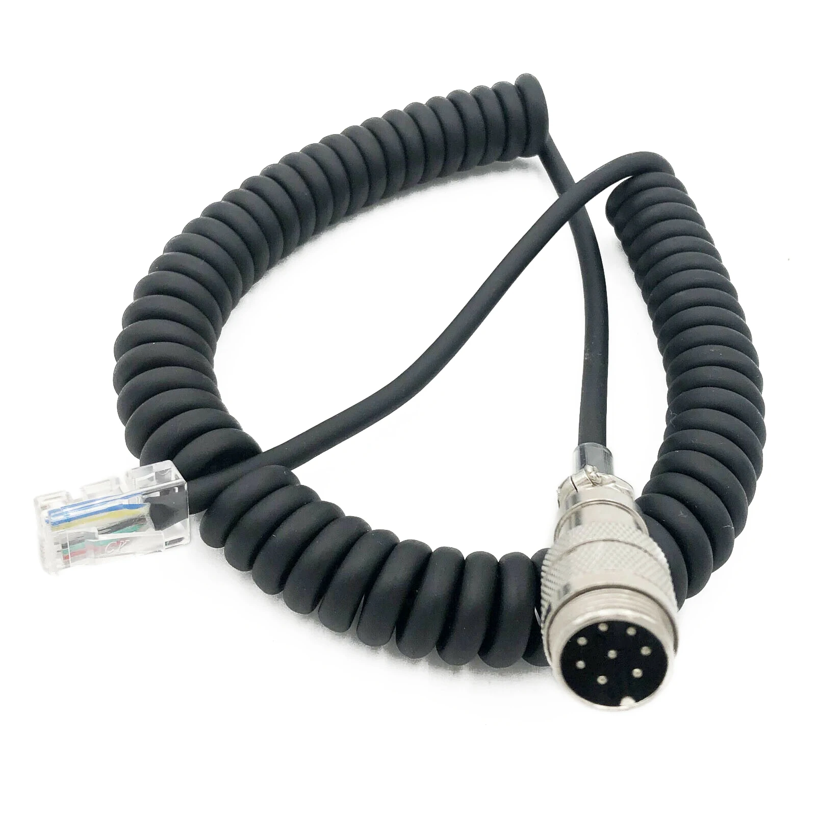 65cm/25.5in Kabel adaptera mikrofonu Okrągły 8-pinowy męski na 8-pinowy RJ-45 Linia konwersji grubego gwintu dla Yaesu FT450D/FT897D/FT991