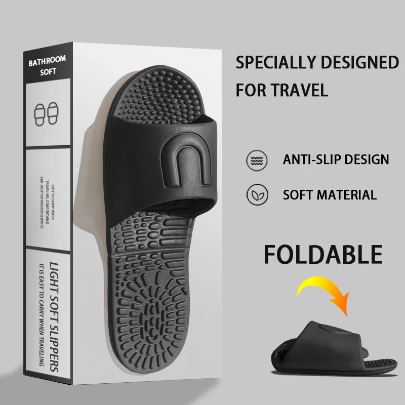 Foldable Portable Men's Slippers Hotel Travel Sandals Home Slippers Non-Slip Bathing Men Women Unisex Quick-Drying Slippers