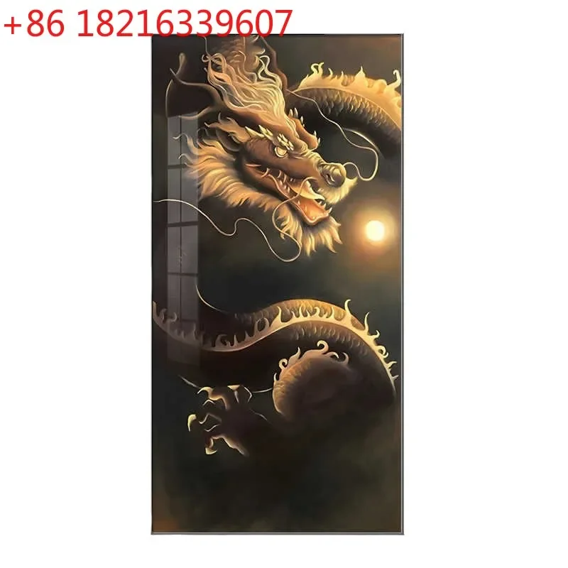 Entrance decorative painting crystal porcelain diamond luminous lamp painting twelve zodiac hotel club hanging painting