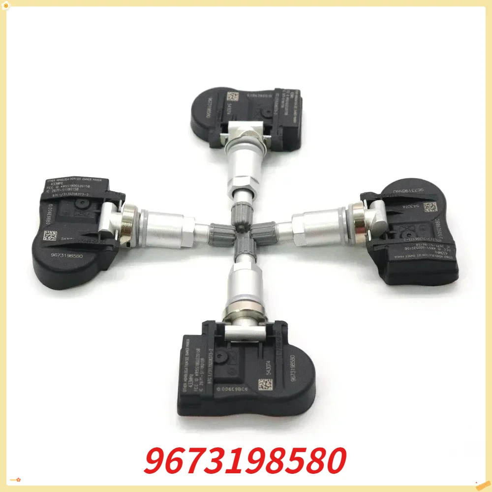 

Датчик давления в шинах 1/4 шт. 9673198580 Автомобильный TPMS для Peugeot 207 307 407 508 607 807 1007 для Citroen C4 C5 C6 C8 433 МГц 5430T4