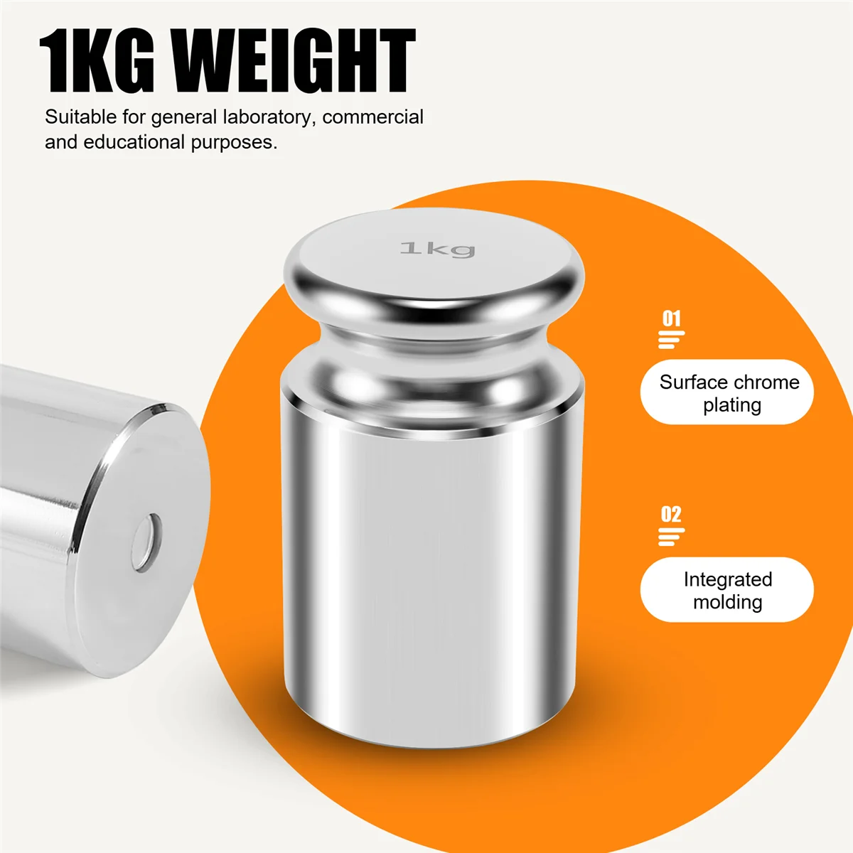 ABFKL Calibration Weight for AWS Digital Scale, Carbon Steel, Chrome Finish, 1000G (1KG WGT)