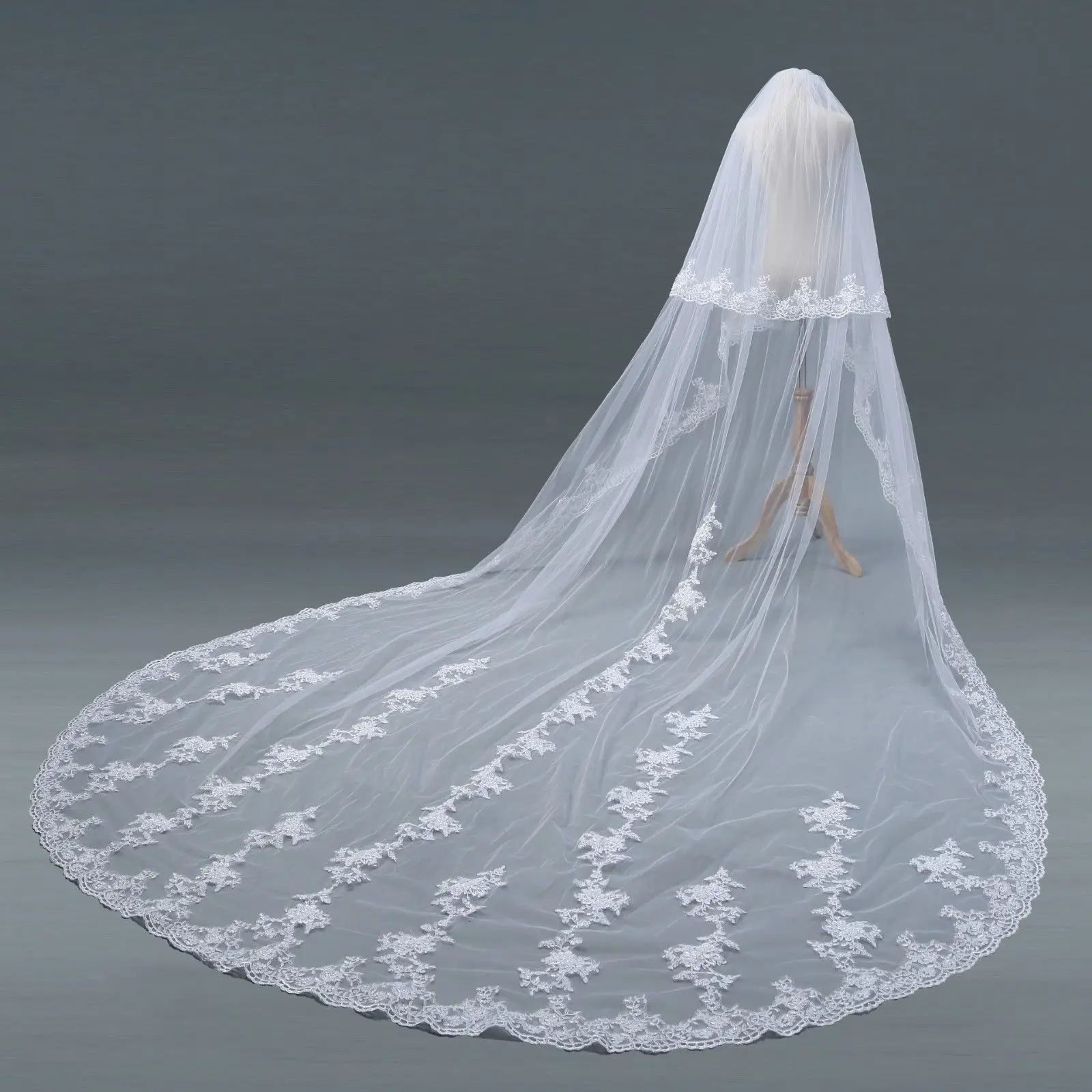 2T Layer Wedding Veils Cathedral Comb Bridal Veils Accessories Veil Cover Face