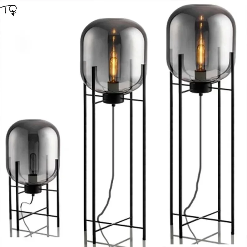 Designer Individual Transparent/Gray/Amber Glass Table Lamp LED E27 Modern Desk Lights Living/Model Room Restaurant Background