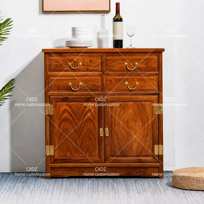 Rosewood Dining Side Cabinet New Chinese Hedgehog Red Sandalwood Solid Wood Porch Storage Drawer Tea Cabinet