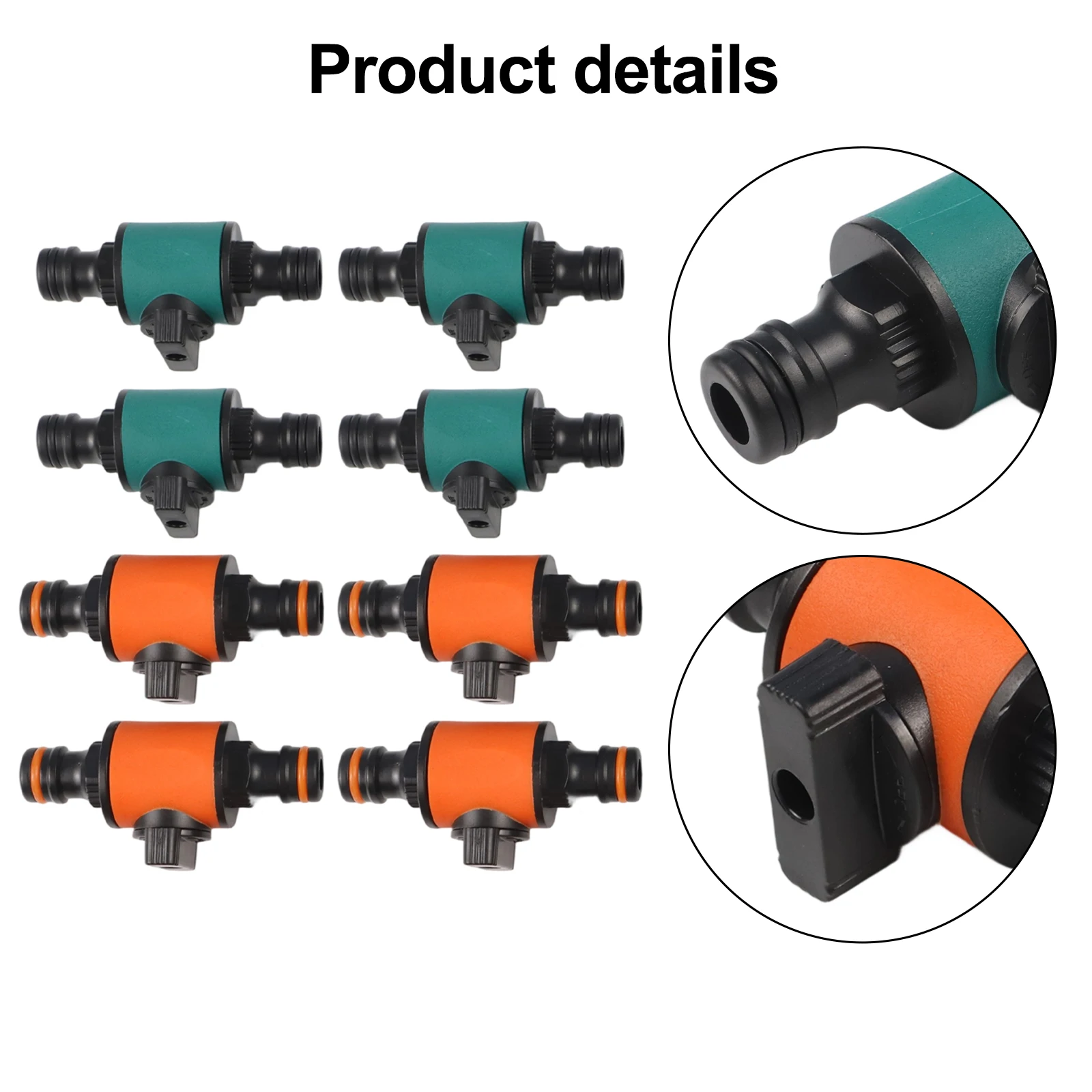 

4PCSTwo-way Nipple Connector Garden Watering Hose Connector Quick Connector Equipped With An Inline Shut-off Valve