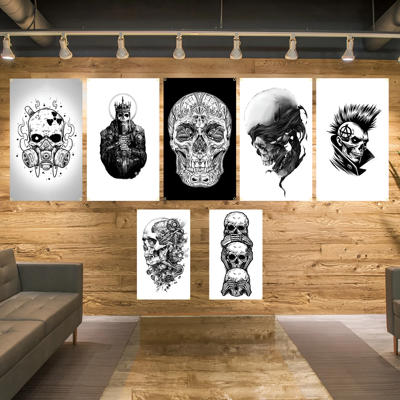 3X5FT Cool Skull Head Skeleton Flag Polyester Printed Home or Outdoor Decoration Banner Gifts