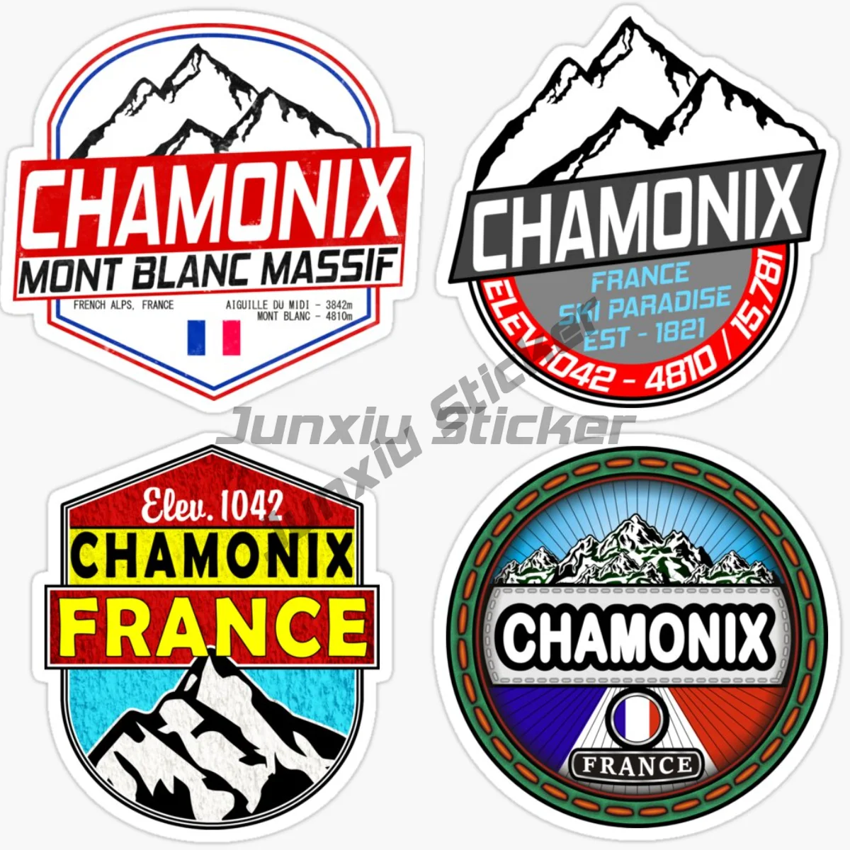 CHAMONIX FRANCE Scenic Tourism Flag Vinyl Motorcycle Car Stickers Accessories Decoration Creative Waterproof Decal