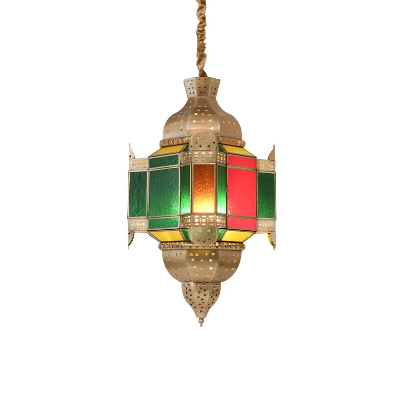 

Exotic retro chandelier hollow art luminous chandelier Thai western restaurant Arabic lamps