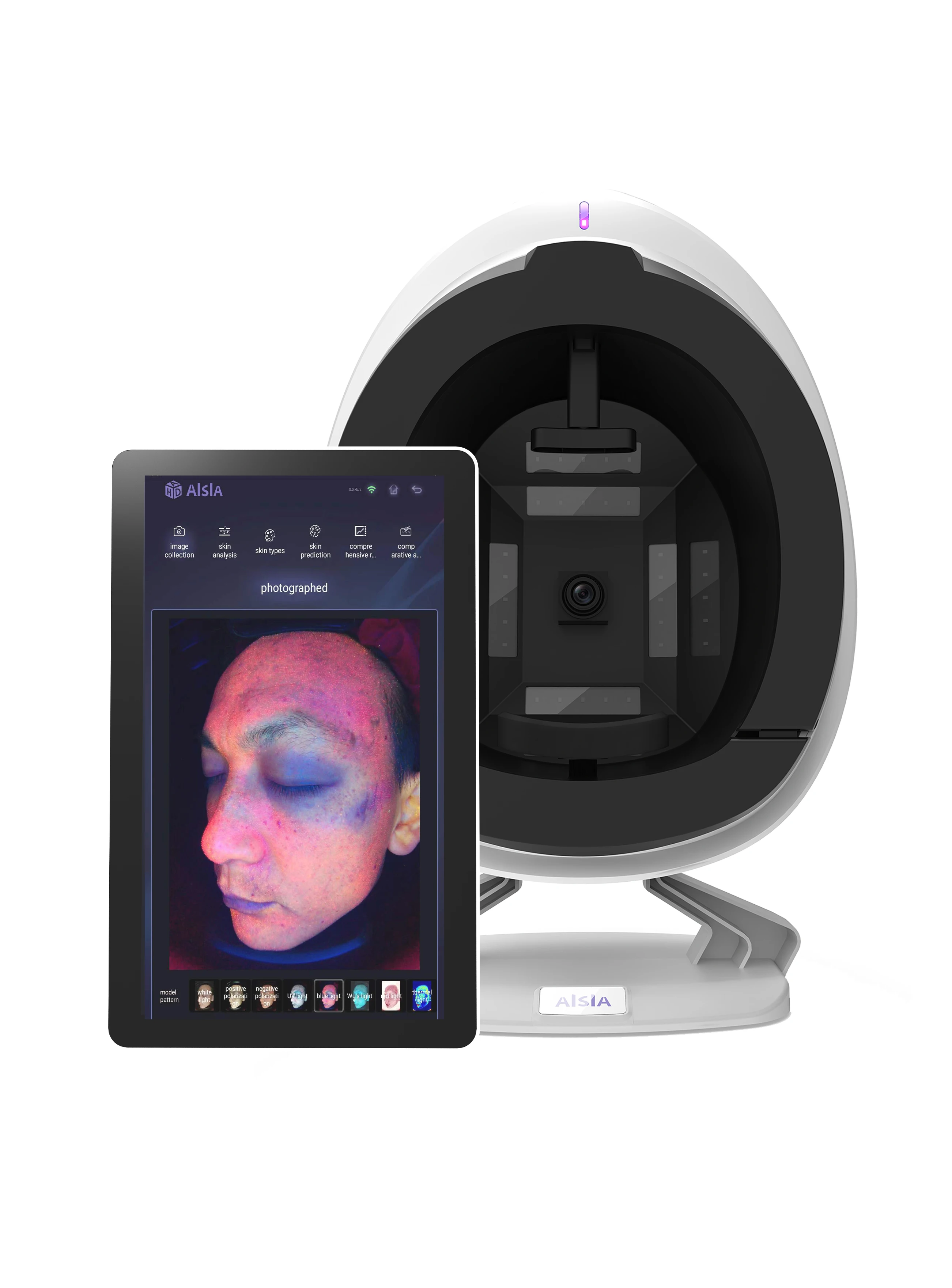 New Upgrade 8 Spectral Imaging Technology Skin Analyzer Face Moisture Detection Spa Use 15.6inch 3D Facial Skin Analysis Machine