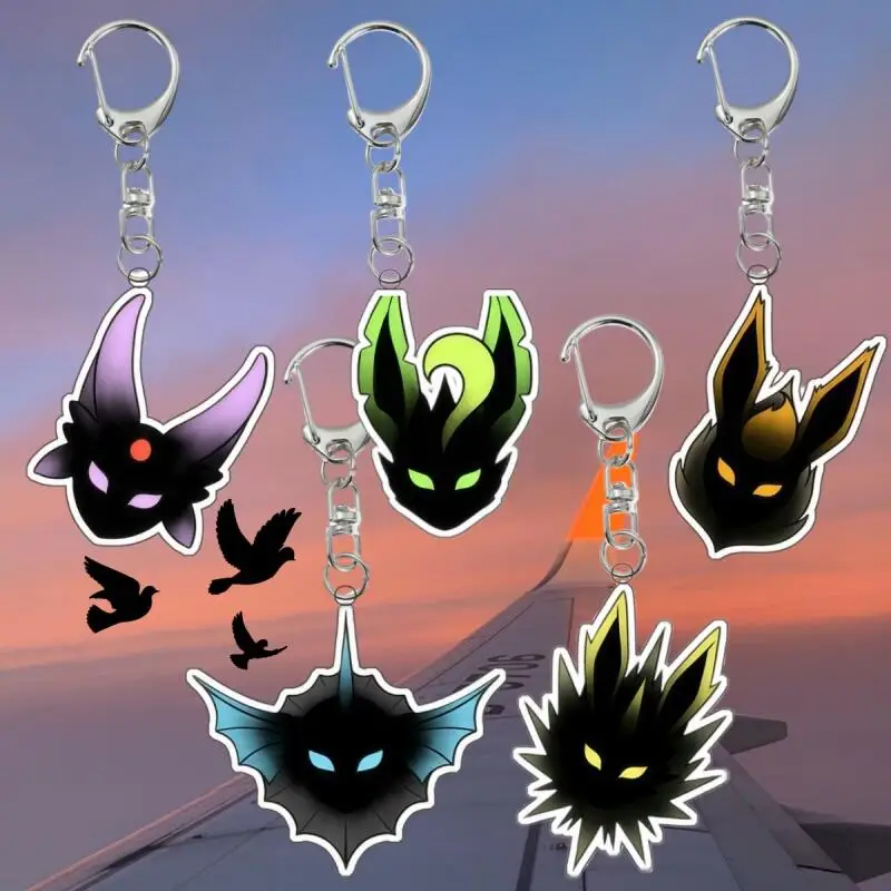 

Acrylic Keychain for Espeon Umbreon Leafeon Vaporeon Jolteon Shadow Design Anime Cartoons Diy Acrylic Key Buckle Pendant Gifts