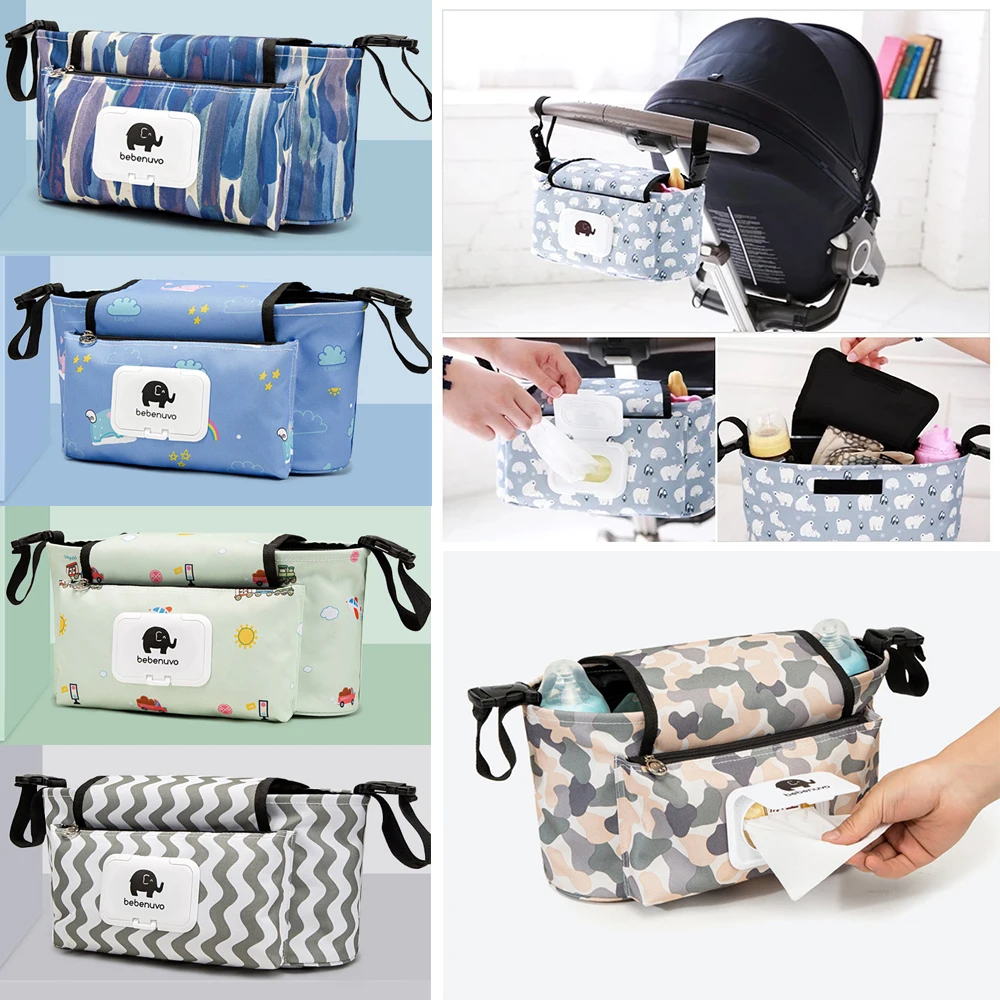 Baby Stroller Organizer Bag Waterproof Nappy Diaper Bag Travel Carriage Pram Cart Basket Hook Stroller Accessories Mummy Bag