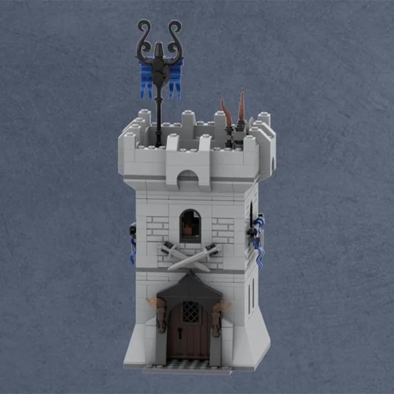 NEW 456PCS MOC Medieval Castle Falcon Knights Watchtower V2 Model Technology DIY Assembly Building Blocks Display Birthday Gift
