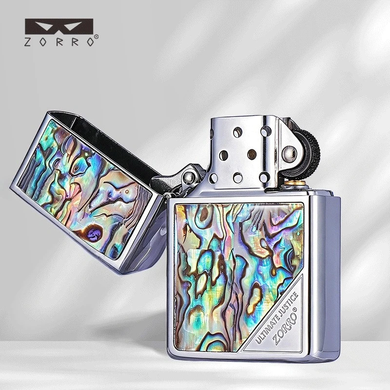 2026 Popular ZORRO Classic Colorful Shell Kerosine Windproof Lighter, Grinding Wheel Flint Ignition Personalized Gift for Men