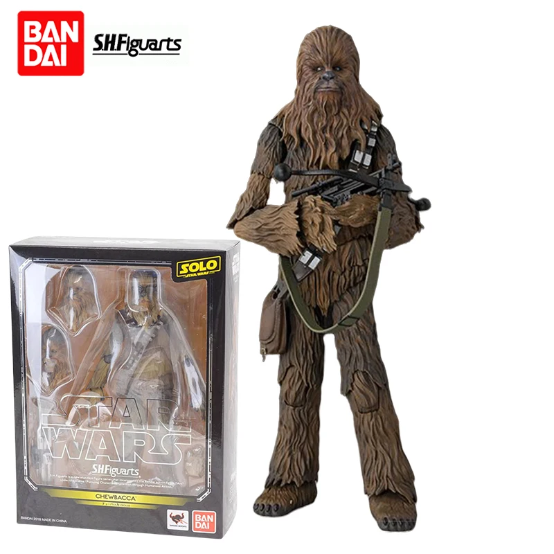 Bandai Solo Star Wars Anime Figure SHF Chewbacca Action Figure Collection Model Toy Figure Toys for Children Original Box