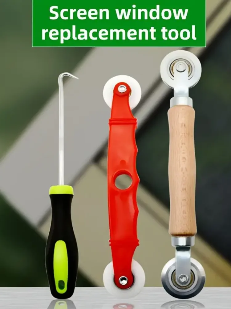 Kit de réparation d'écran 3 pièces – Installation d'écran de porte et de fenêtre sans effort – Outils durables et polyvalents pour une solution de réparation transparente