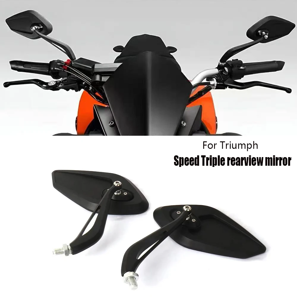 

New Motorcycle Accessories Rearview Mirror Lozenge Side Mirror Black Silver For Speed Triple 2011 2012