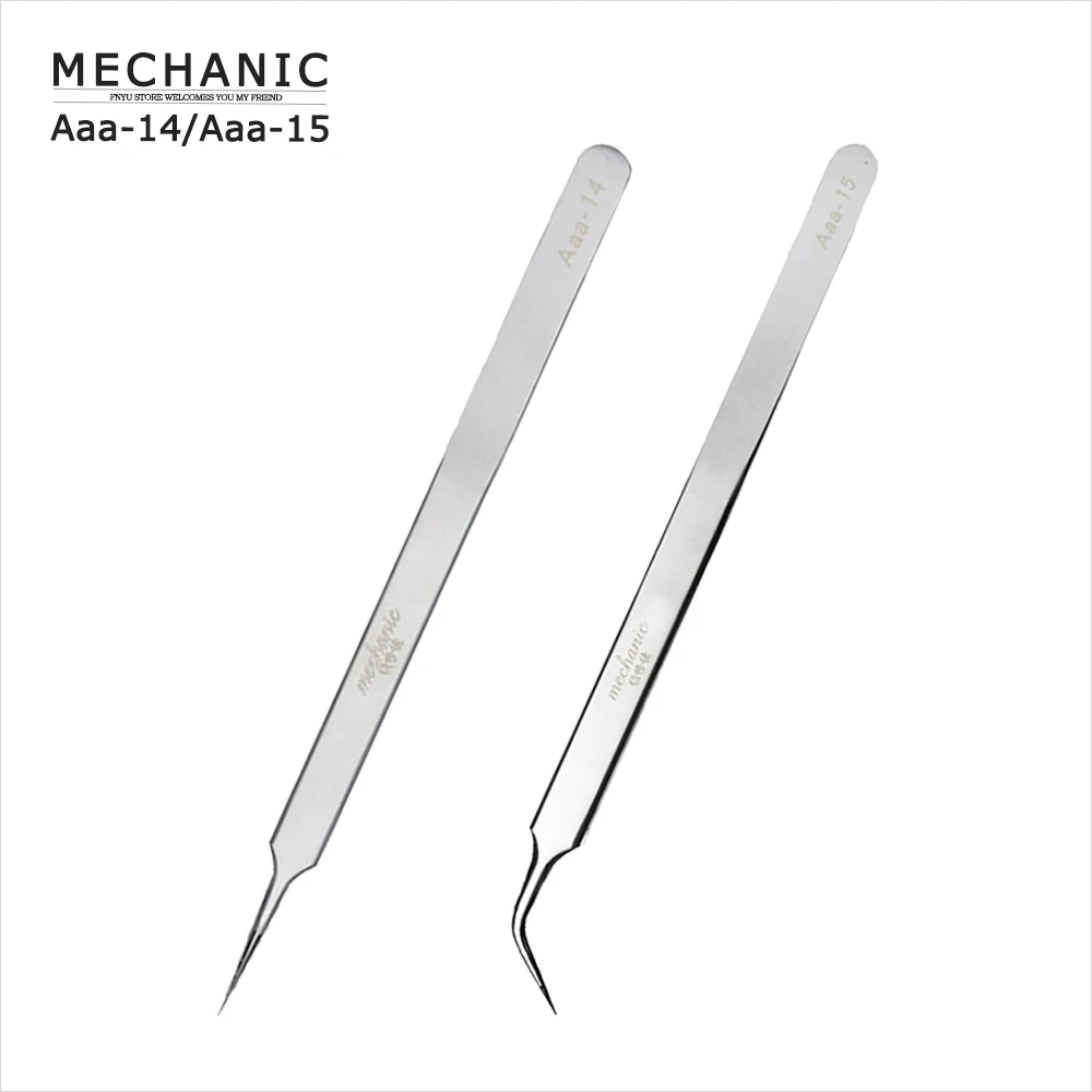 

Elbow Pointed Tweezers MECHANIC Aaa-14 Aaa-15 Lengthen Thicken Precision Stainless Steel Clip Positioning Clamping Repar Tool