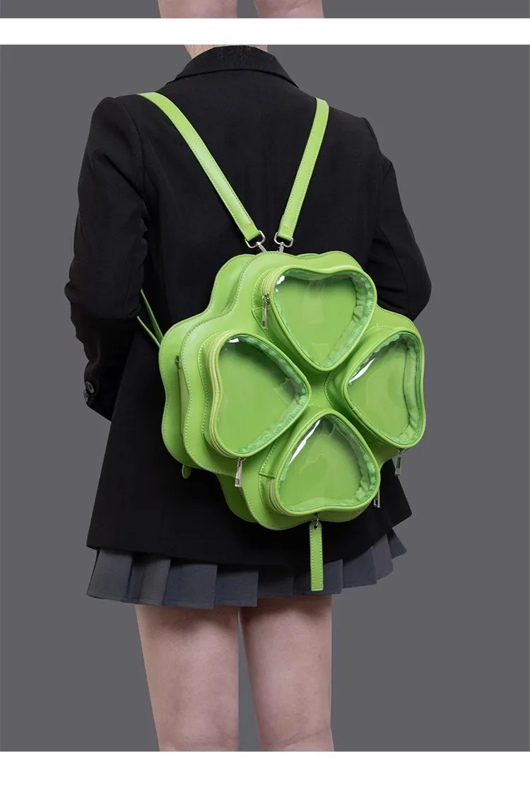 Ins Women's Four Leaf Clover Shape Pain Bag Japanese Style Doll