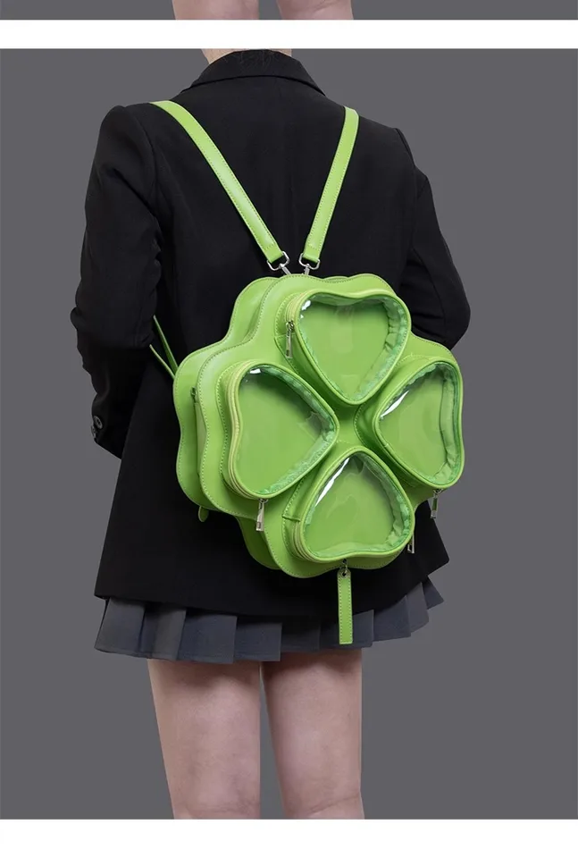 Ins Women's Four Leaf Clover Shape Pain Bag Japanese Style Doll