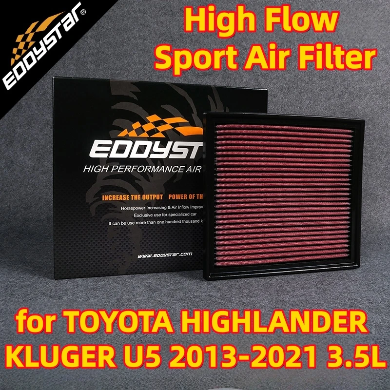 

Спортивный воздушный фильтр с высоким расходом для TOYOTA HIGHLANDER KLUGER U5 2013-2021 3,5 л AWD GSU55, моющиеся гоночные впускные фильтры