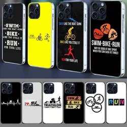 Triathlon Swim Bike Run Capa Phone Case For Iphone 17 Air 16 Pro Max 15 12 Pro 14 Plus 17E 16E 11 13 Mini Cover Cases Fundas Cel