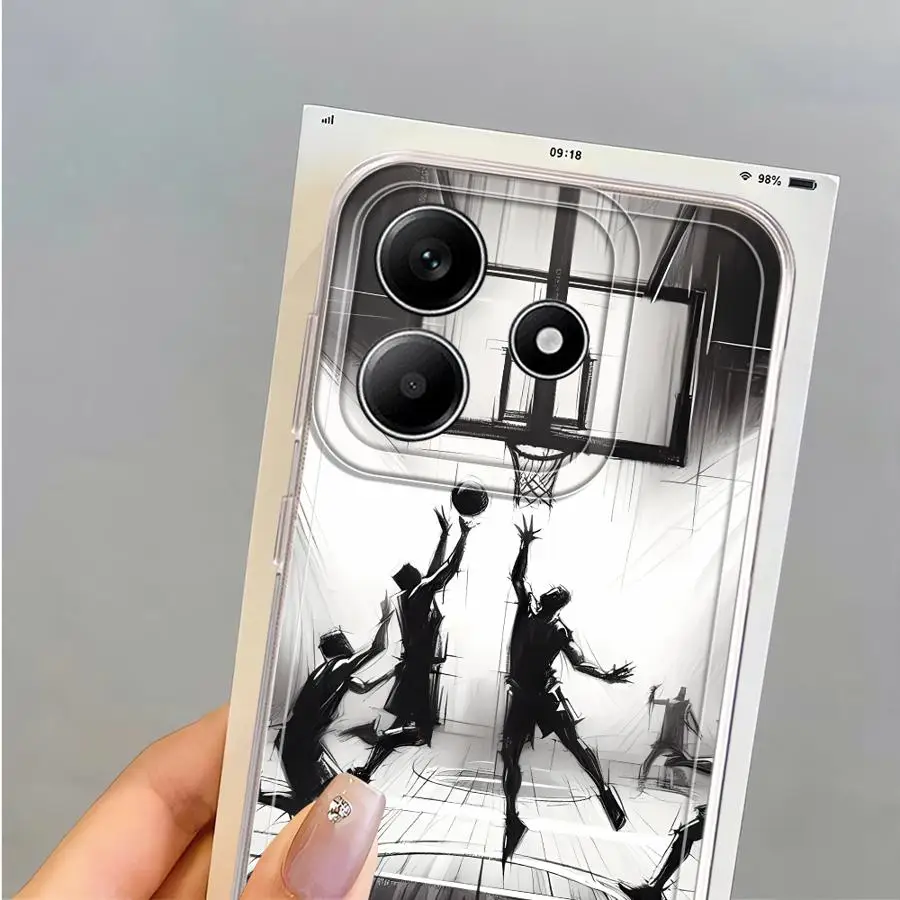 Soft Phone Cover Case for Xiaomi Redmi Note 11S 14C 12 A4 14 Pro Plus 13 12S 11 10S 9 9S 13C Basketball Man Cool